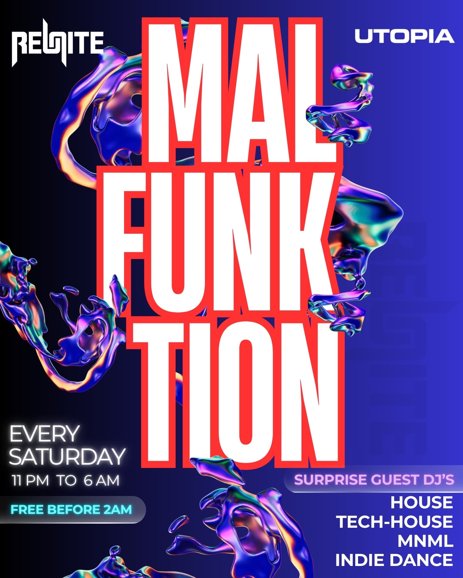 Utopia x REUNITE present: MALFUNKTION - SECRET GUEST HEADLINER