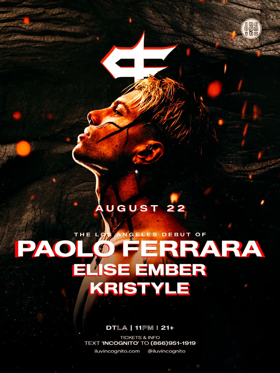INCOGNITO presents Paolo Ferrara - LA Debut (Extended Set), Elise Ember and KriStyle