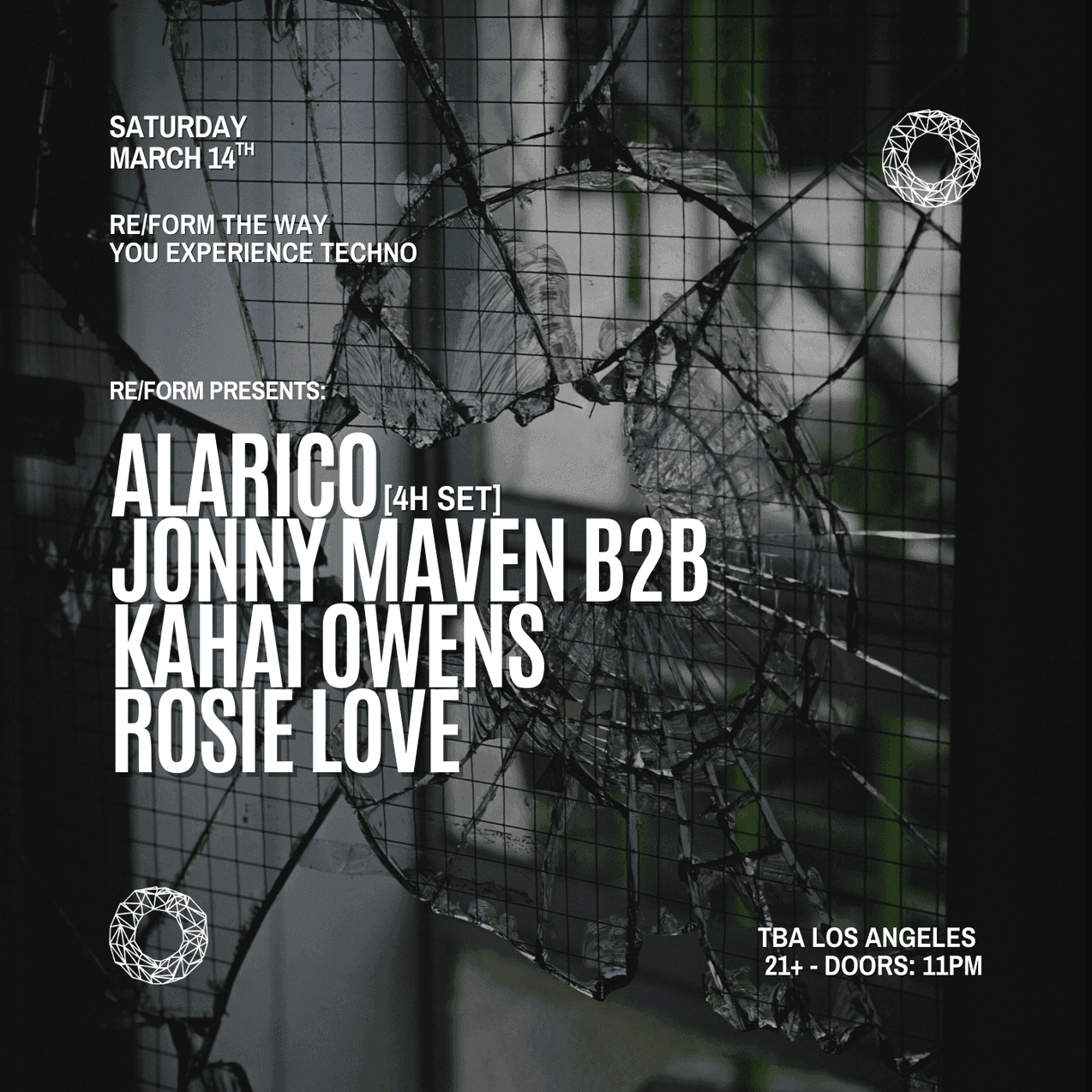 RE/FORM presents: Alarico [4 Hr Set], Jonny Maven b2b Kahai Owens, & Rosie Love