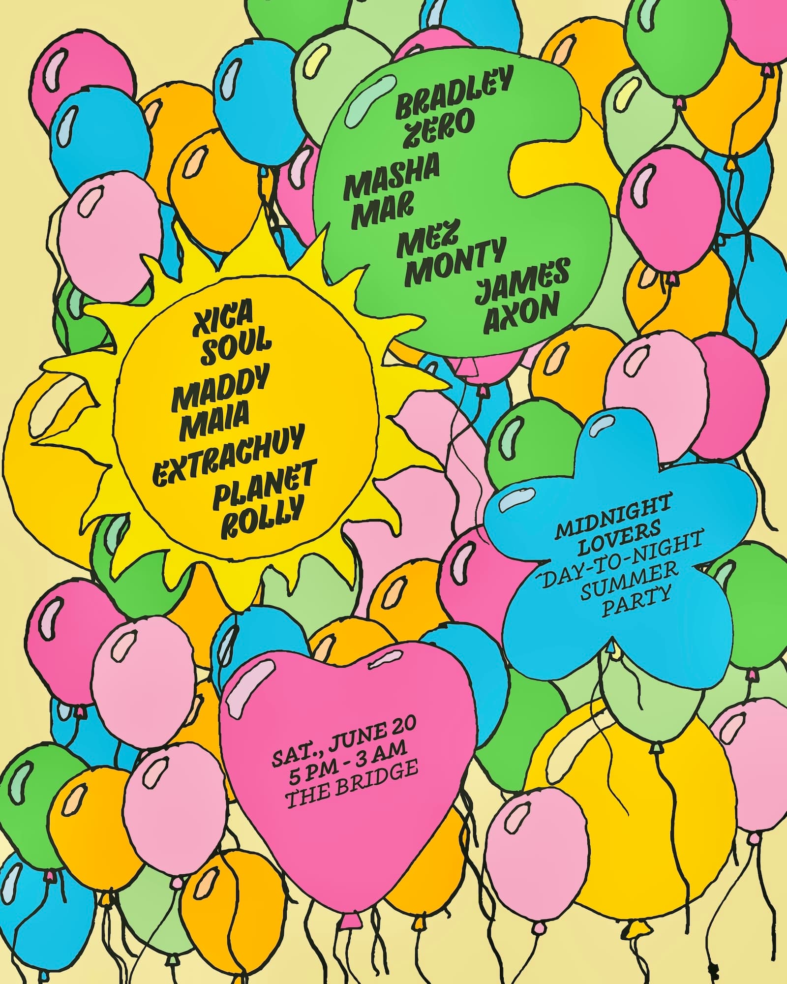 Midnight Lovers Summer Day Party with Bradley Zero, Masha Mar, Mez Monty, James Axon