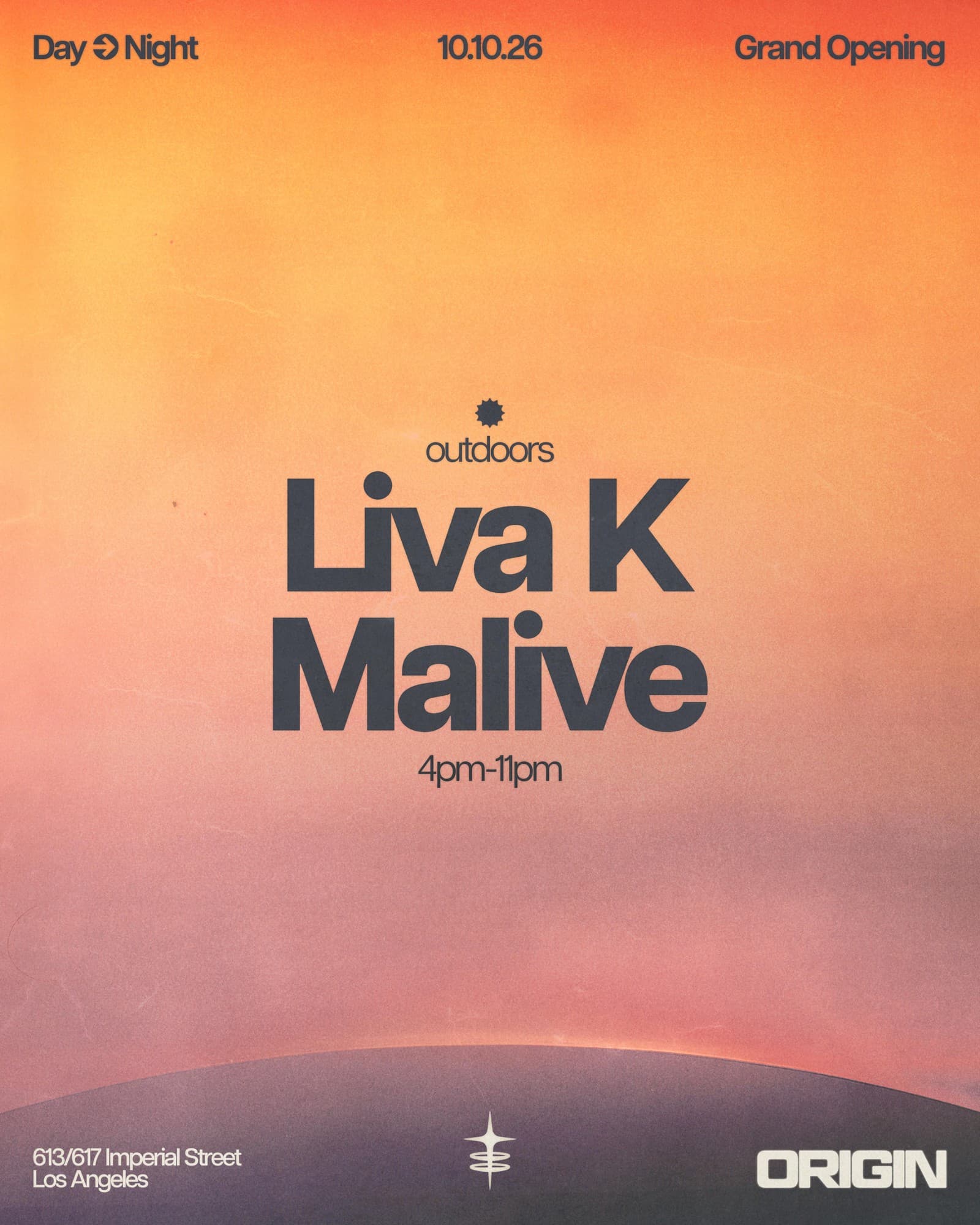 Liva K + Malive: ORIGIN Opening Weekend DAYTIME