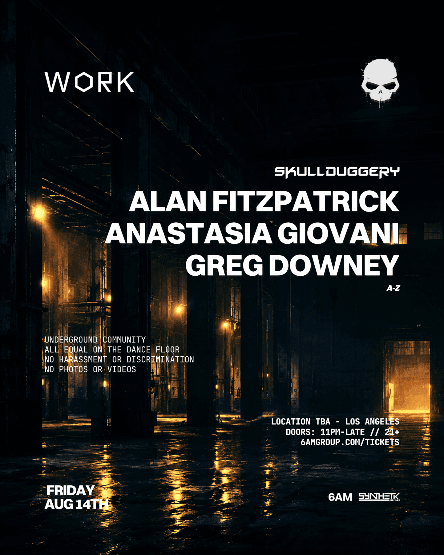 WORK x SKULLDUGGERY present: Alan Fitzpatrick, Anastasia Giovani, & Greg Downey