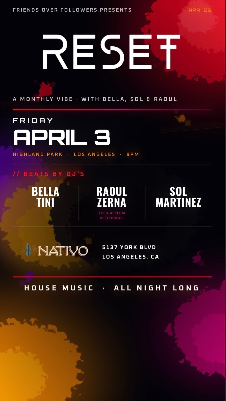 RESET with Raoul Zerna, Sol Martinez, Bellatini