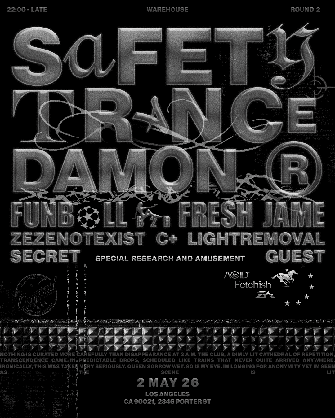 EWASTE x Fetchish x ASID present: Safety Trance