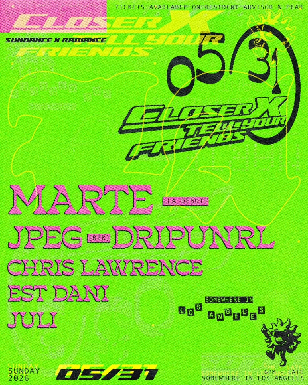 CLOSER x TYF present SUNDANCE x RADIANCE with Marte event