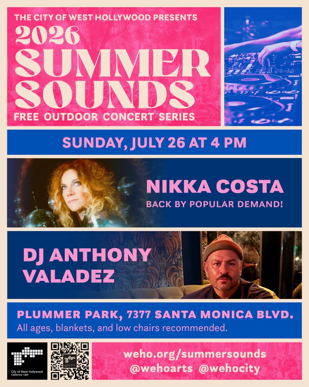 Nikka Costa and DJ Anthony Valadez at Summer Sounds