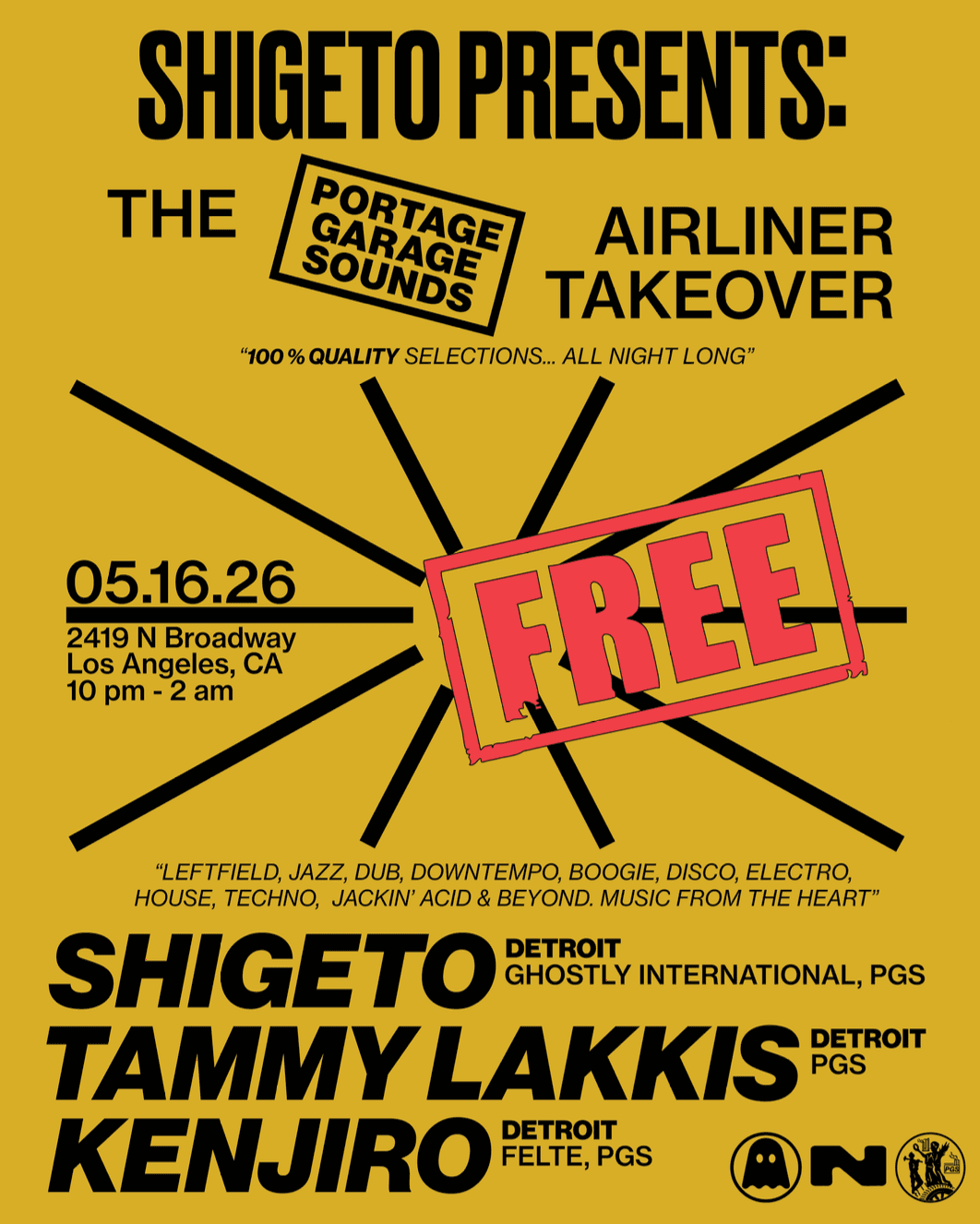 Shigeto presents: PORTAGE GARAGE SOUNDS 'AIRLINER' TAKEOVER