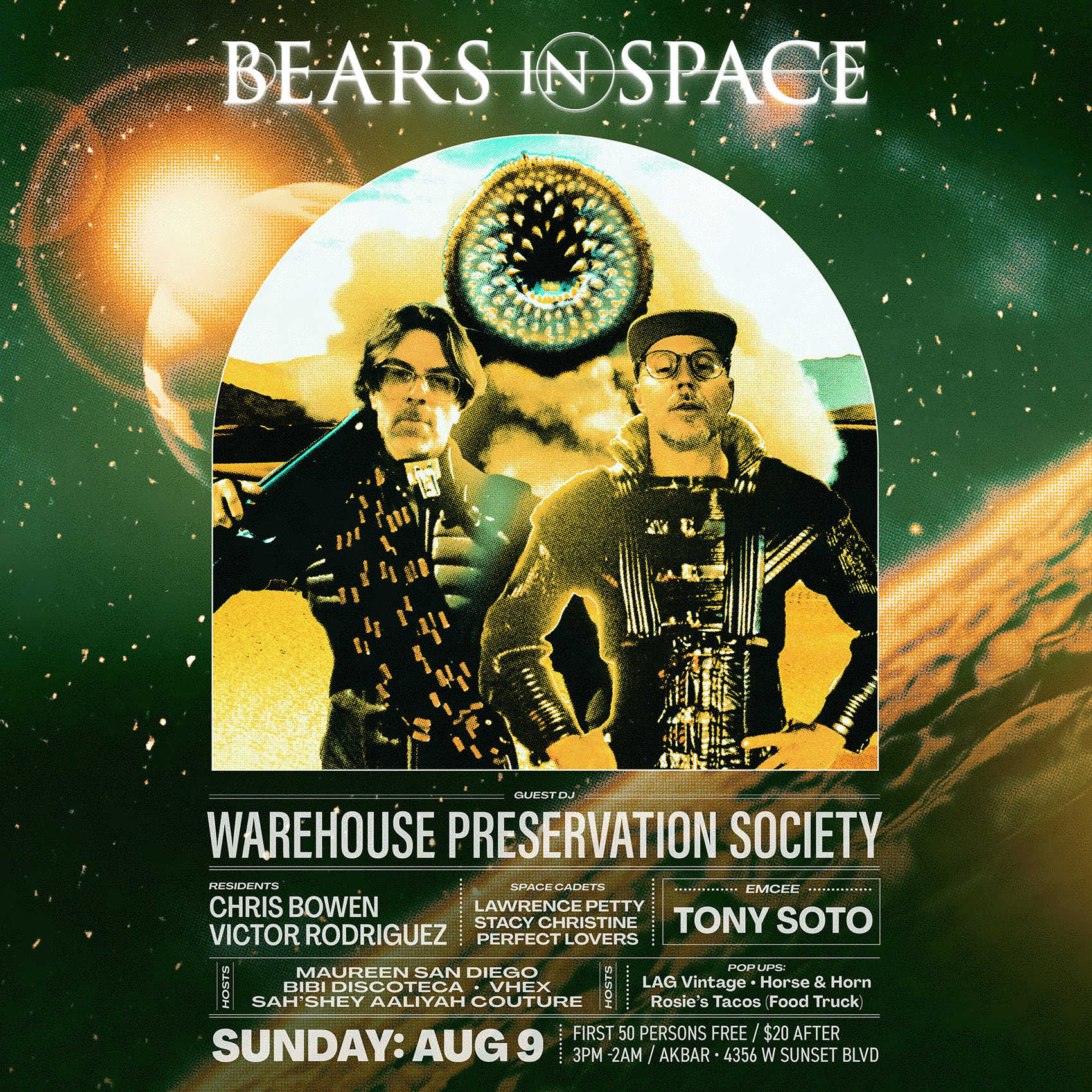 Bears In Space Lot Party with Warehouse Preservation Society
