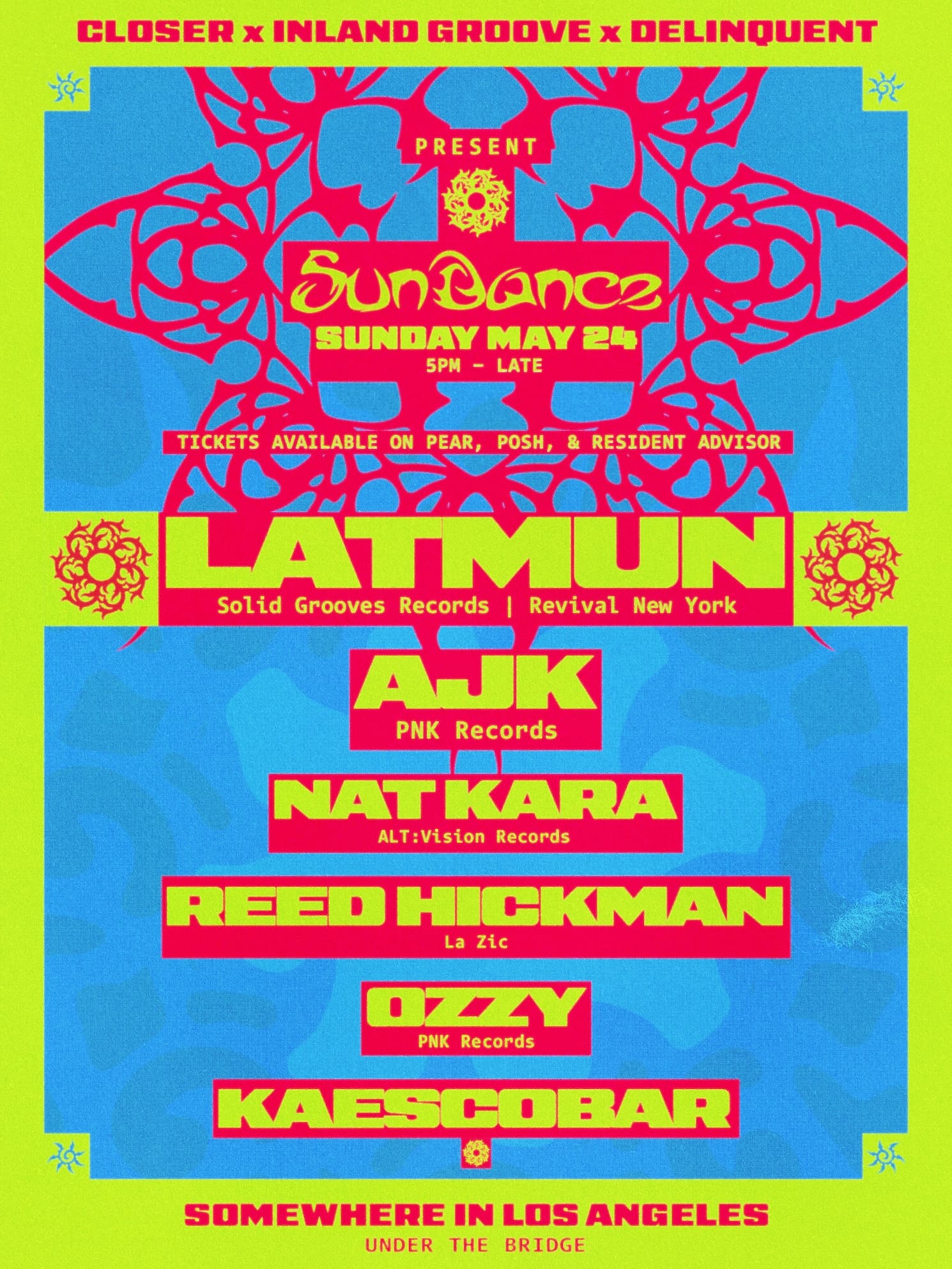 CLOSER x INLAND GROOVE x DELINQUENT present SUNDANCE with Latmun