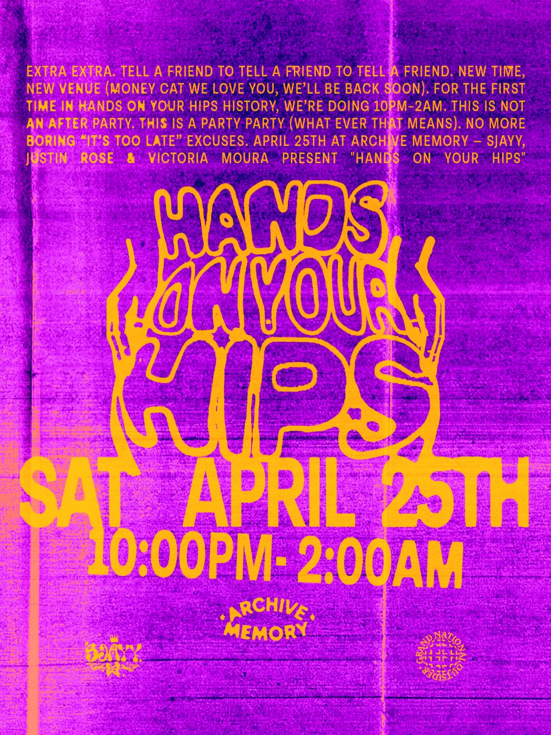 [CANCELLED] HANDS ON YOUR HIPS