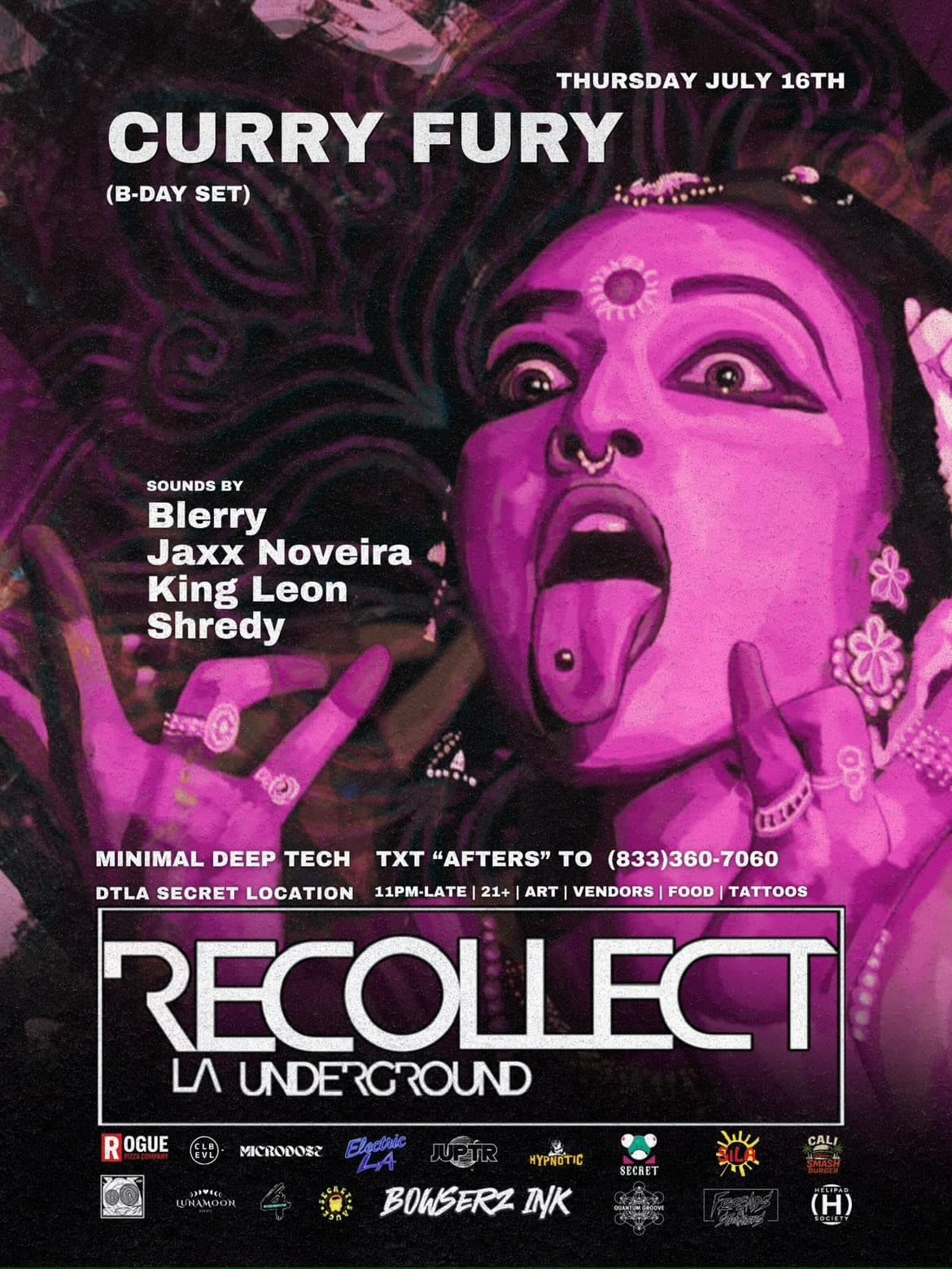 RECOLLECT UNDERGROUND: SPECIAL GUEST CURRY FURY (B-DAY SET)