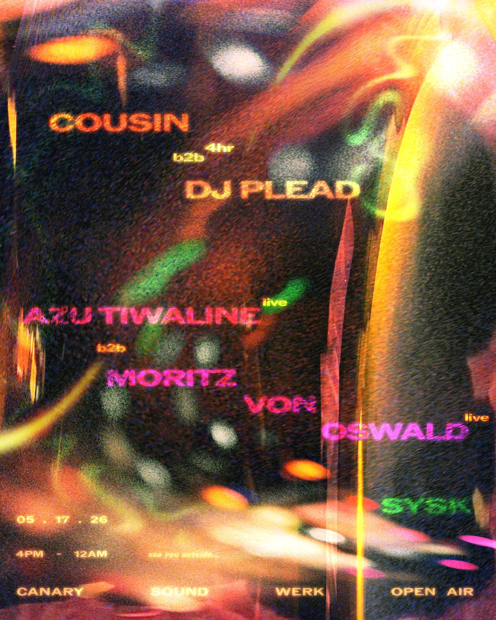 CSW Open Air - Cousin b2b DJ Plead, Azu Tiwaline live b2b Moritz von Oswald live