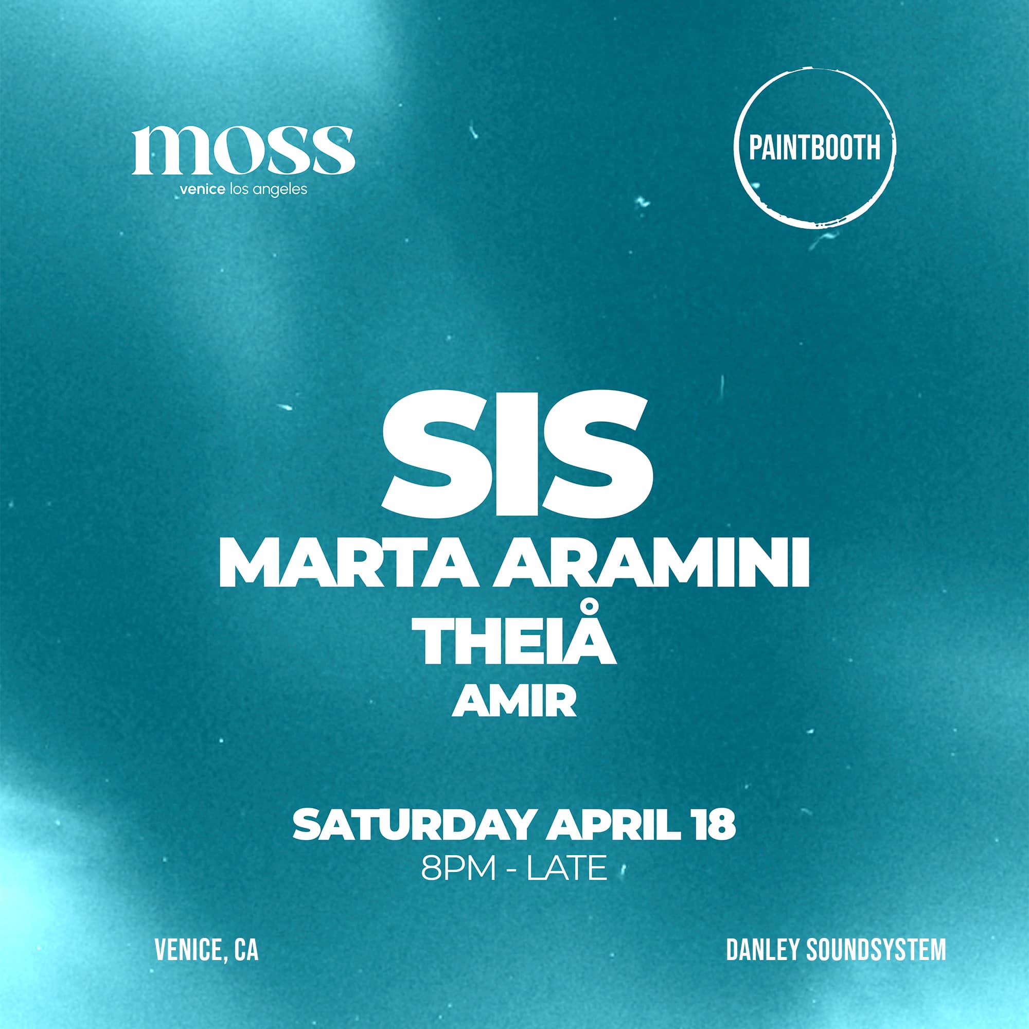 Paintbooth x moss: SIS, marta aramini, Theiå, Amir