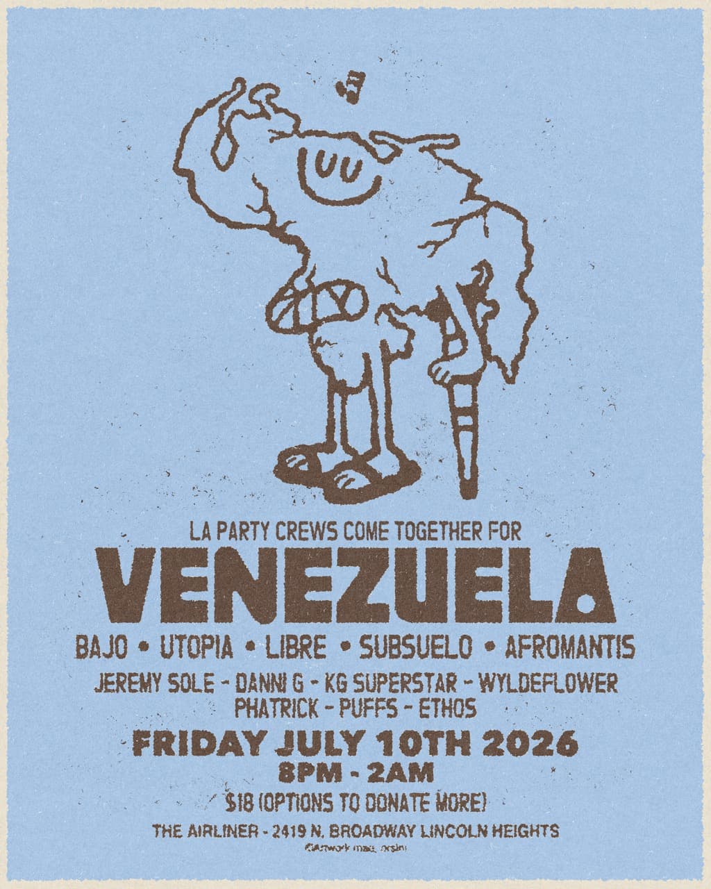 PARA VENEZUELA: BAJO • UTOPIA • LIBRE • SUBSUELO • AFROMANTIS