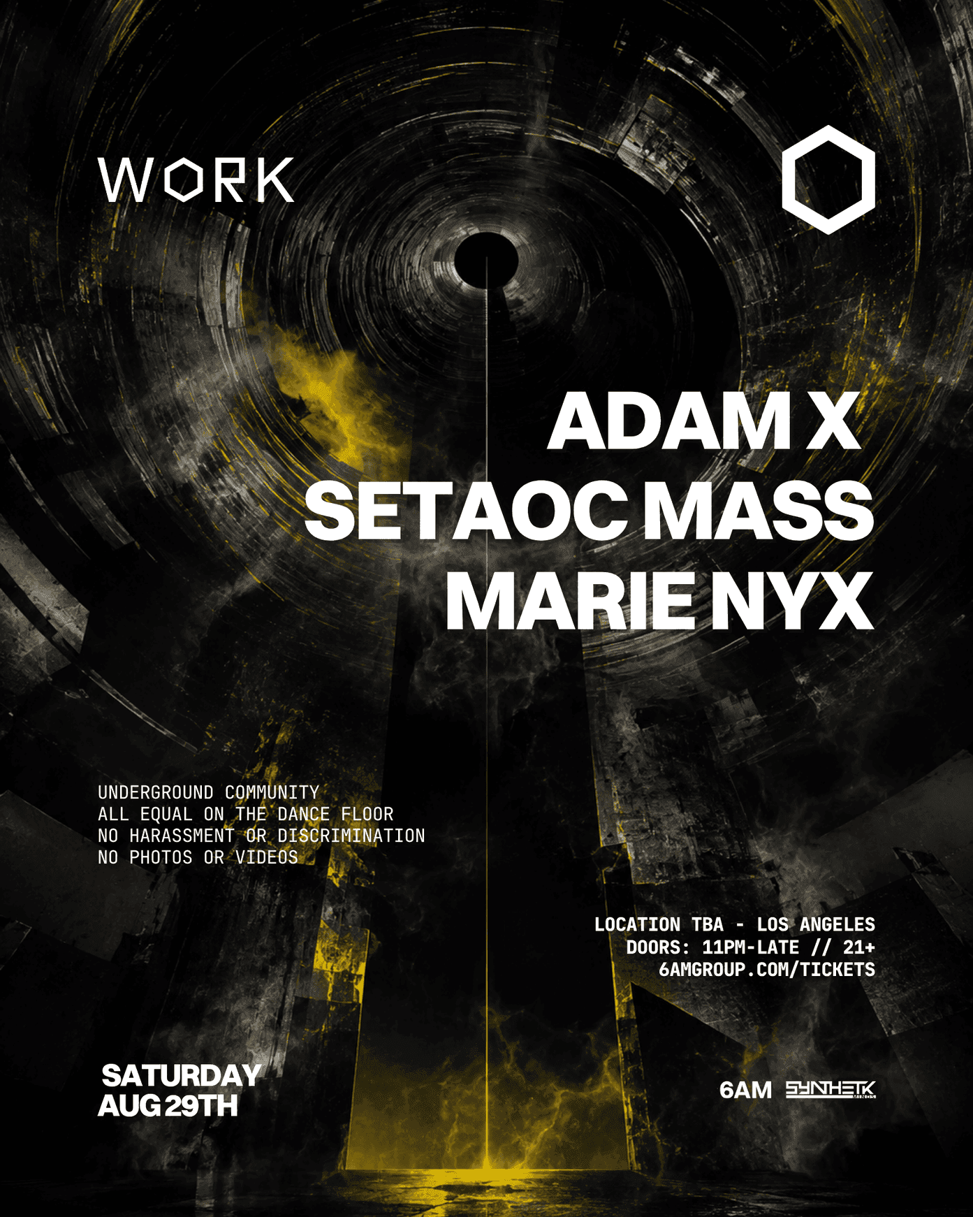 WORK presents: Adam X, Setaoc Mass, & Marie Nyx