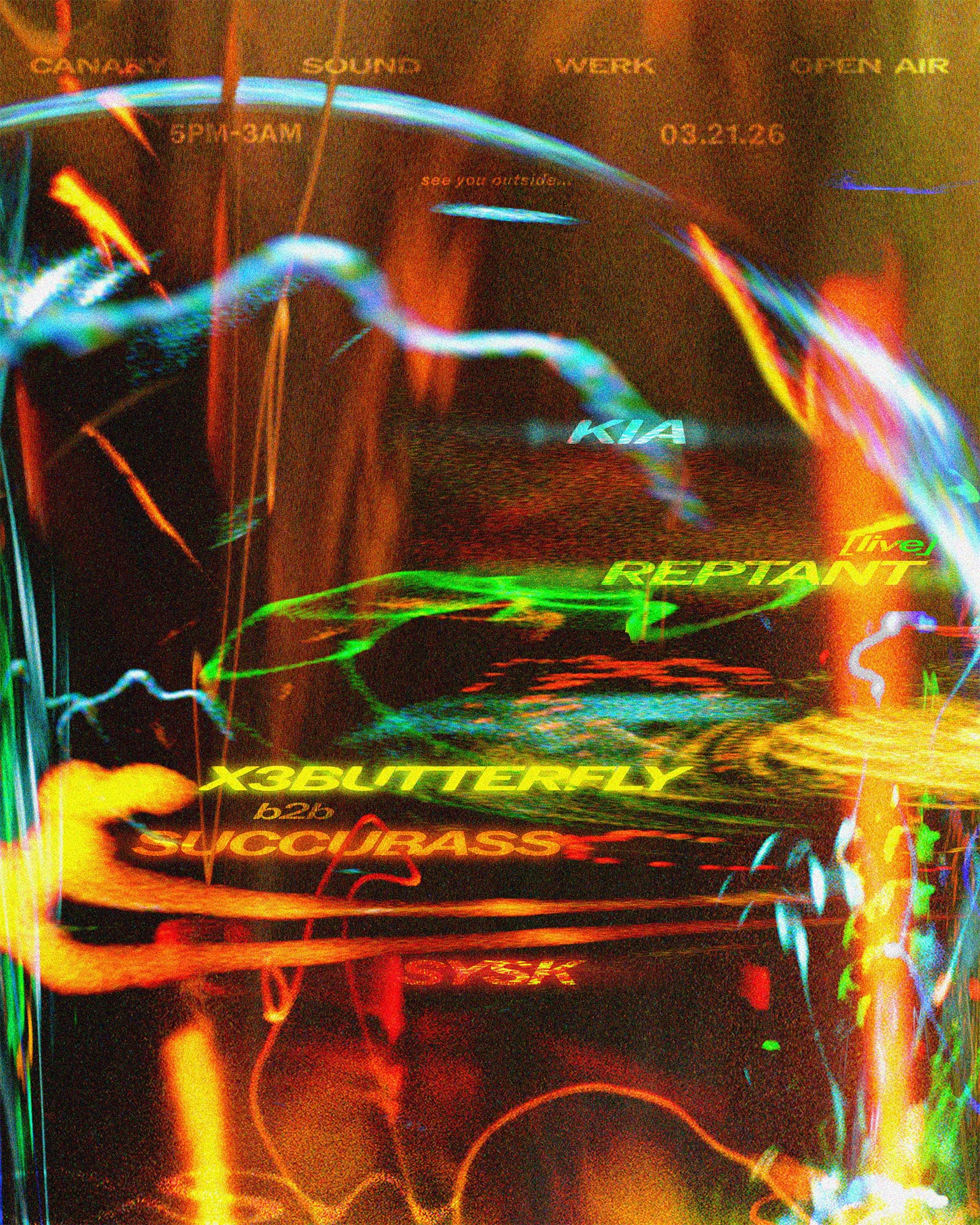 CSW OPEN AIR - Kia, Reptant (live), x3butterfly b2b Succubass, sysk