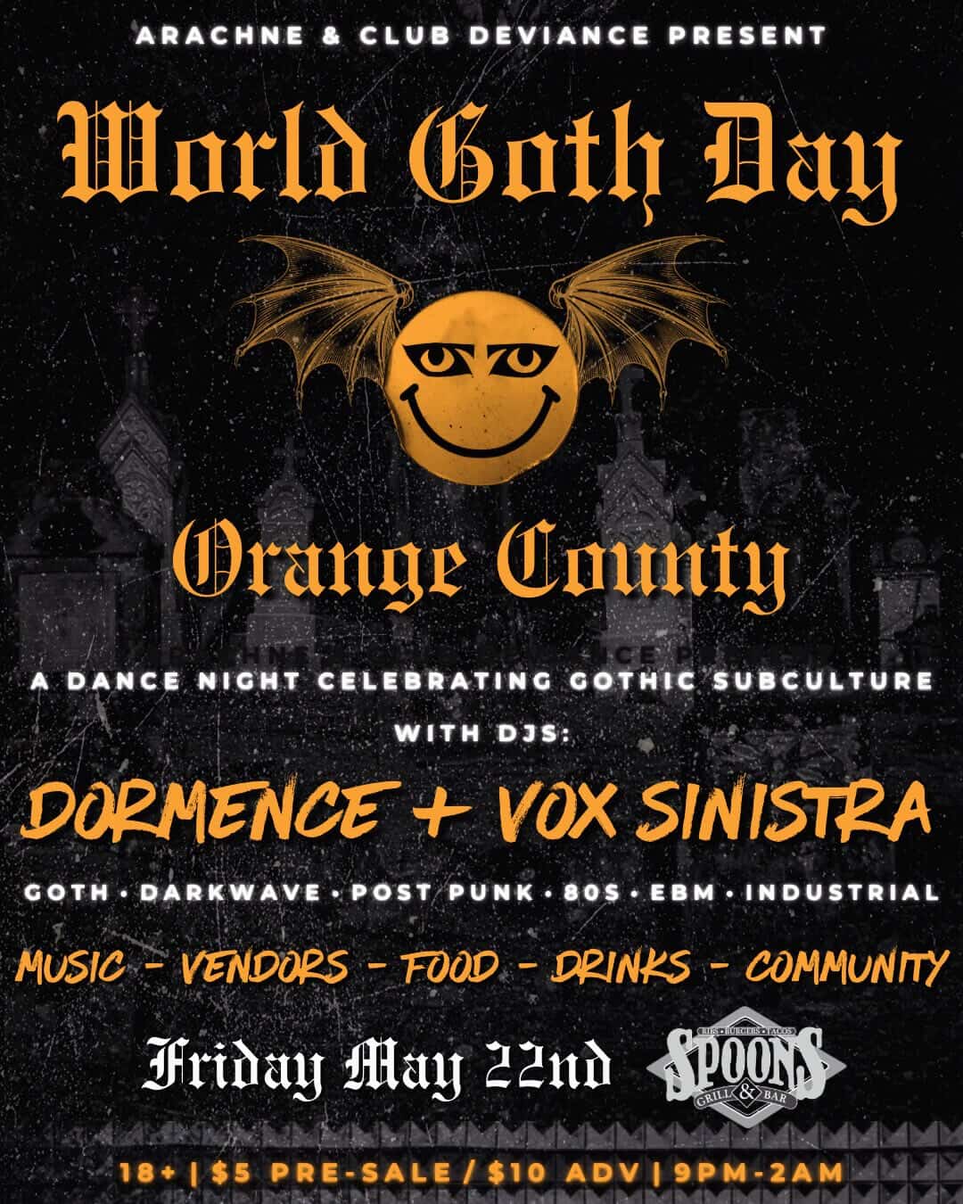 Arachne presents World Goth Day with Dormence + Vox Sinistra