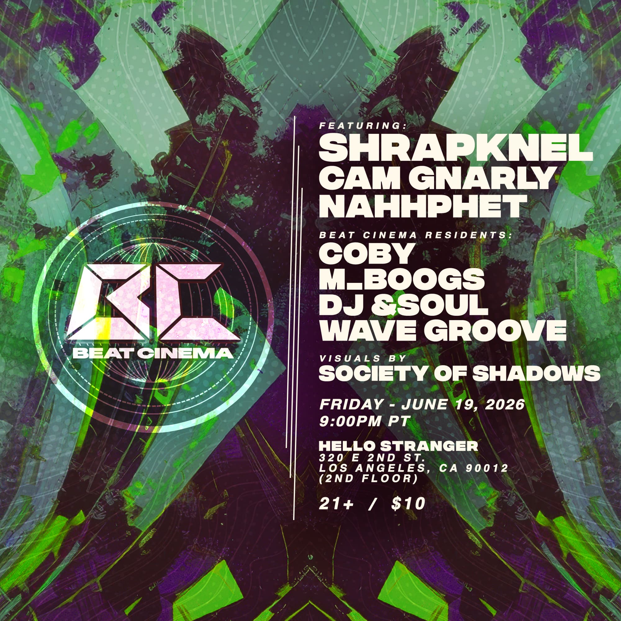 BEAT CINEMA with ShrapKnel, Cam Gnarly, nahhphet + Residents